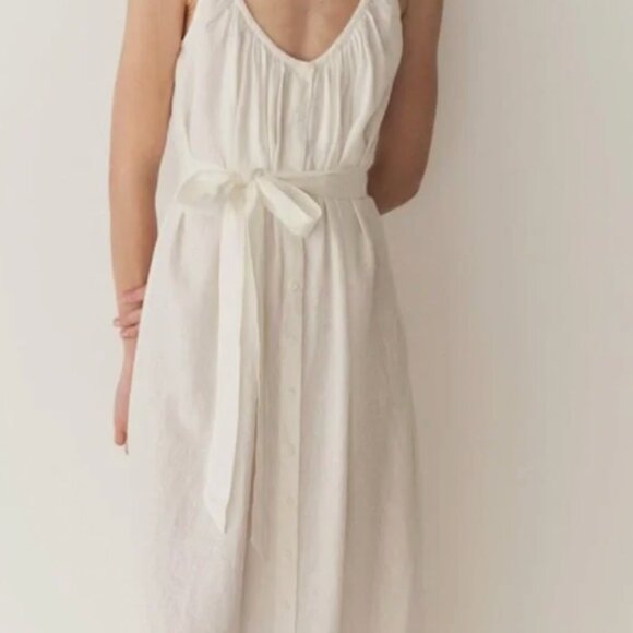 NWT Doen Nevita Linen Maxi Dress White Size S - Picture 3 of 7